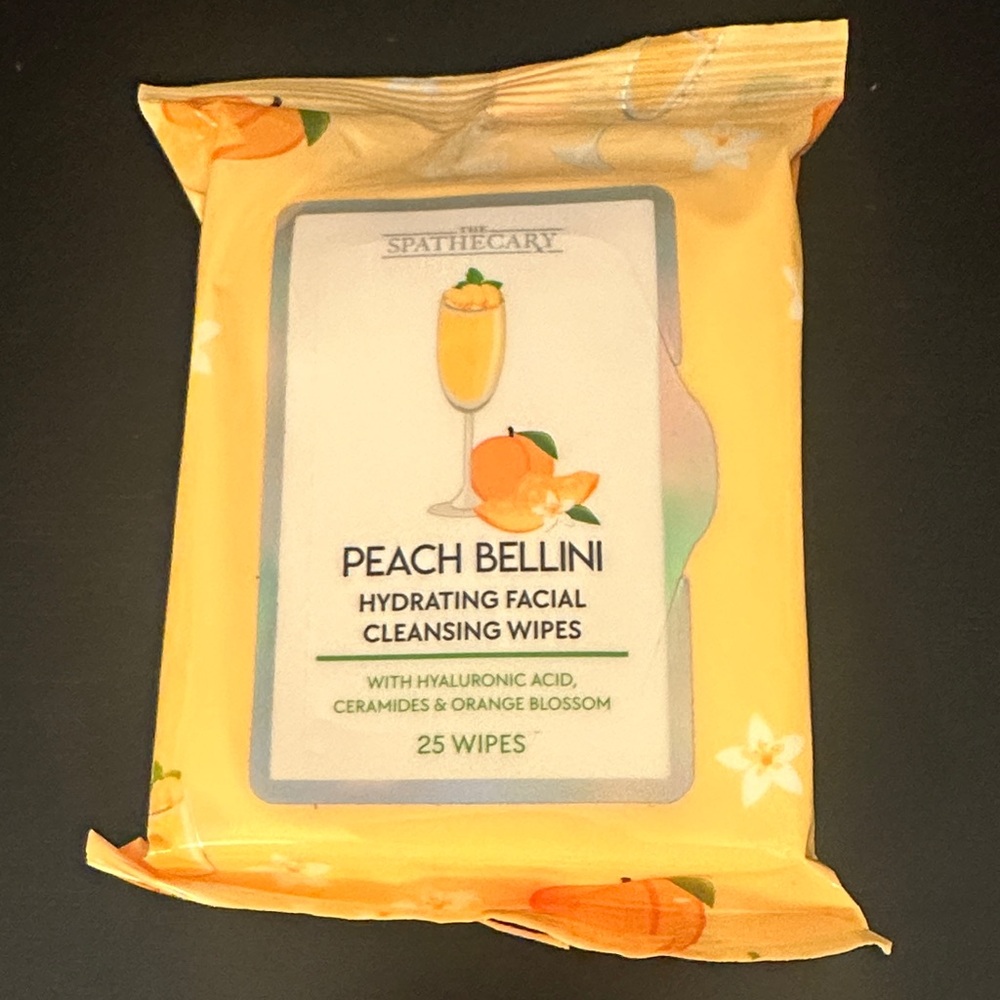 The Spathecary Peach Bellini Hydrating Facial Wipes - RARE sold out hard to find